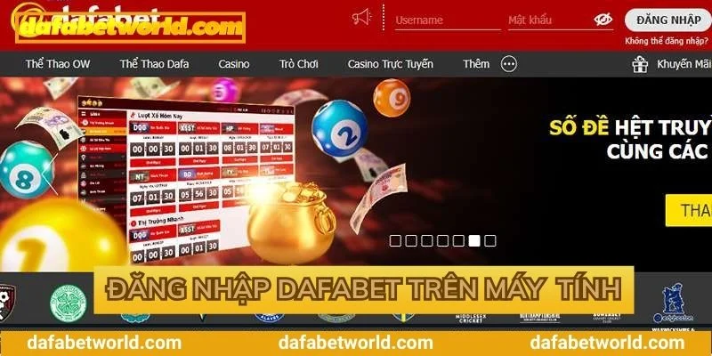 3 bước đăng nhập vào Dafabet trên máy tính