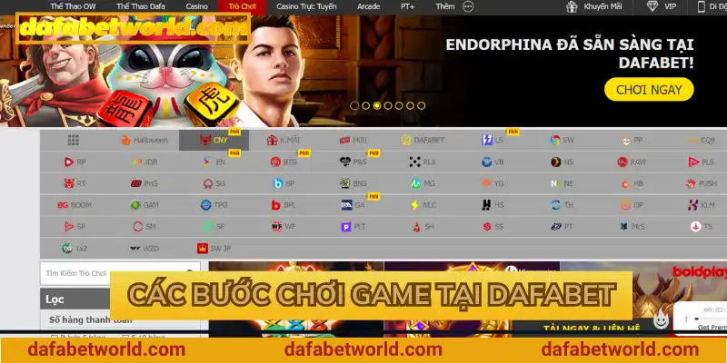 Các bước chơi game tại Dafabet